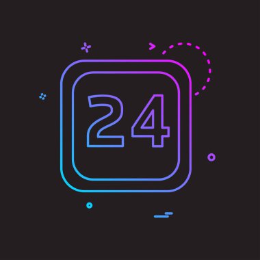 24 tarihi takvim simge tasarlamak vektör