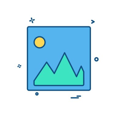 Resim simge tasarlamak vektör 