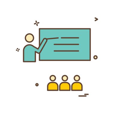 Öğretmen okulu ikon vektör tasarımı