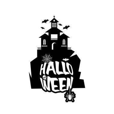 Cadılar Bayramı tasarım tipografi ve beyaz arka plan vektör ile 