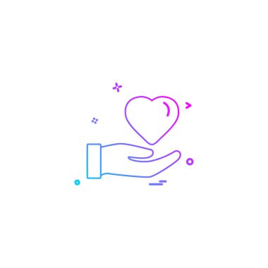 Kalp simgesi tasarım, Sevgililer günü için vektör çizim