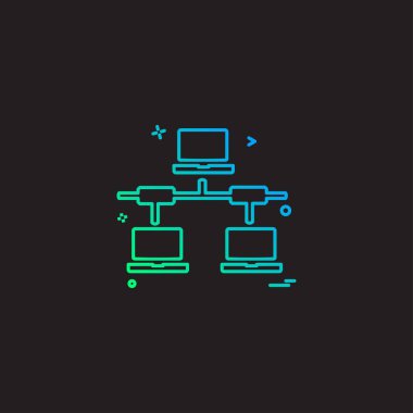 Ağ simgesi tasarım vektörü 