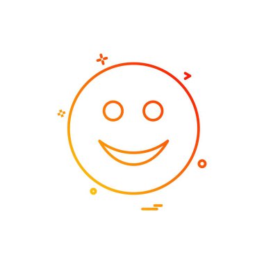 Emoji simgesi tasarım, renkli vektör çizim