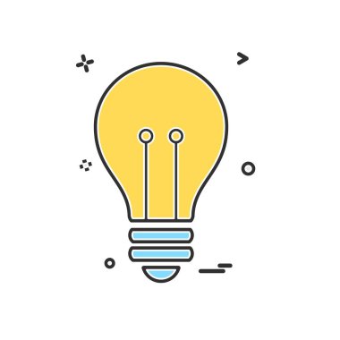 Ampul simgesi tasarım, renkli vektör çizim