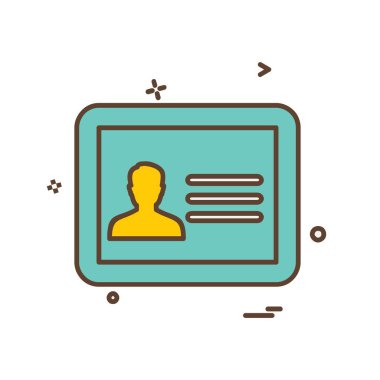 Kimlik kartı simge tasarlamak vektör