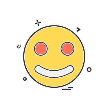 Emoji simgesi tasarım, renkli vektör çizim