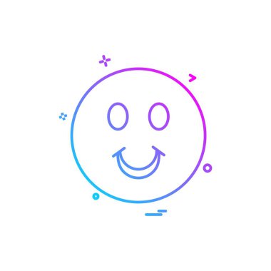 Emoji simgesi tasarım, renkli vektör çizim