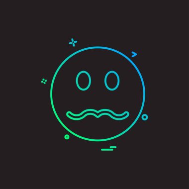Emoji simgesi tasarım, renkli vektör çizim