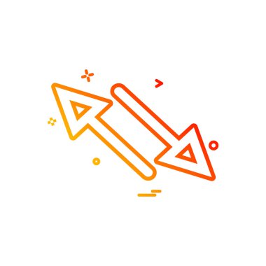 ok çapraz iki yönlü simge vektör tasarımı