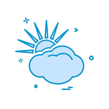 Bulut simgesi tasarım, renkli vektör çizim