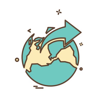 Dünya küre simge tasarlamak vektör 