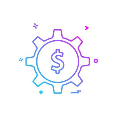 dişli para dolar ikon vektör tasarımı