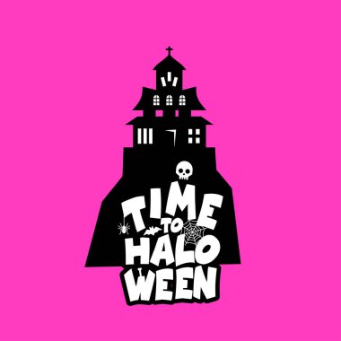 Cadılar Bayramı tasarım tipografi ve koyu arka plan vektör