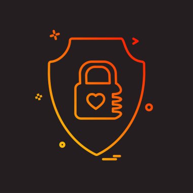 Kalkan simgesi tasarım, renkli vektör çizim 