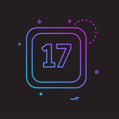 17 Tarih Takvimi simge tasarım vektörü