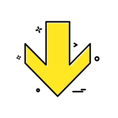 Aşağı ok simgesi tasarım vektörü