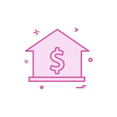 house dollar ev ikonu vektör tasarımı