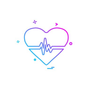 Kalp simgesi tasarım, Sevgililer günü için vektör çizim