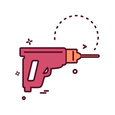 Çalışma araçlar simgesi tasarım, renkli vektör çizim 