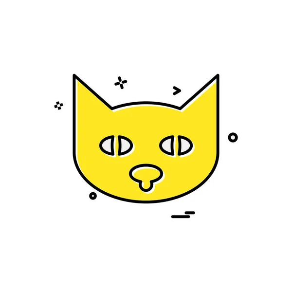 Diseño Icono Gato Ilustración Vector Colorido — Vector de stock