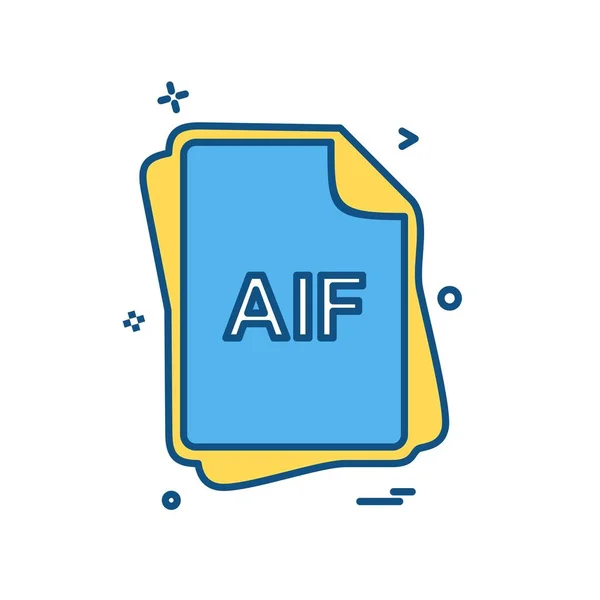 Tipo Archivo Aif Icon Design Vector — Archivo Imágenes Vectoriales