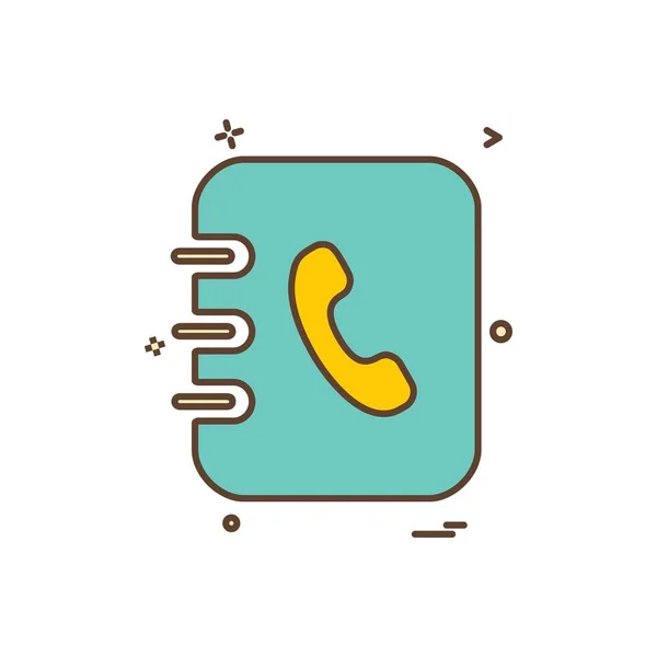 Contact List Icon Design Colorful Vector Illustration — Stock Vector