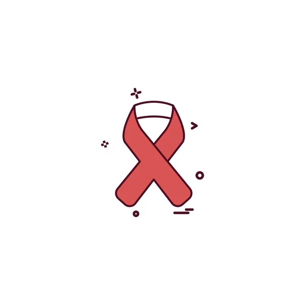 Aids Blood Disease Hiv Ribbon Icon Vector Desige — Stock Vector