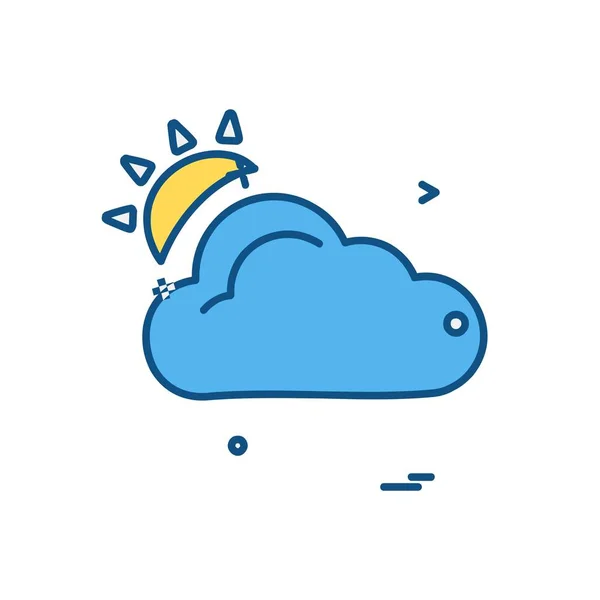 Wolke Icon Design Bunte Vektorillustration — Stockvektor