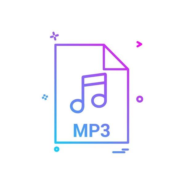 Mp3 Расширение Файла Файла Расширением Файла Icon Векторный Дизайн — стоковый вектор