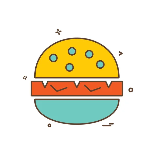 Burger Ícone Vetor Design — Vetor de Stock