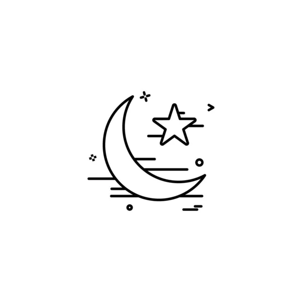 Άστρο Και Φεγγάρι Διάνυσμα Σχεδιασμού Εικονίδιο — Διανυσματικό Αρχείο