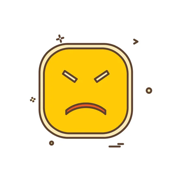 Triste Emoji Icono Diseño Vector — Vector de stock