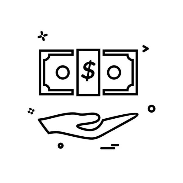 Dólar Icono Diseño Vector Ilustración — Vector de stock