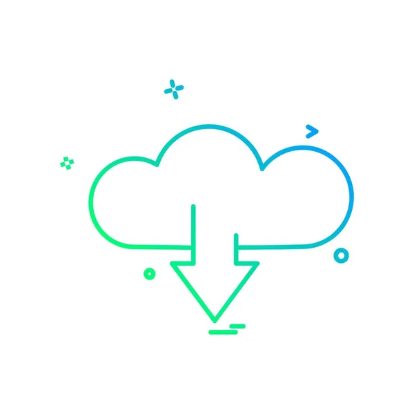 Wolke Icon Design Bunte Vektorillustration — Stockvektor