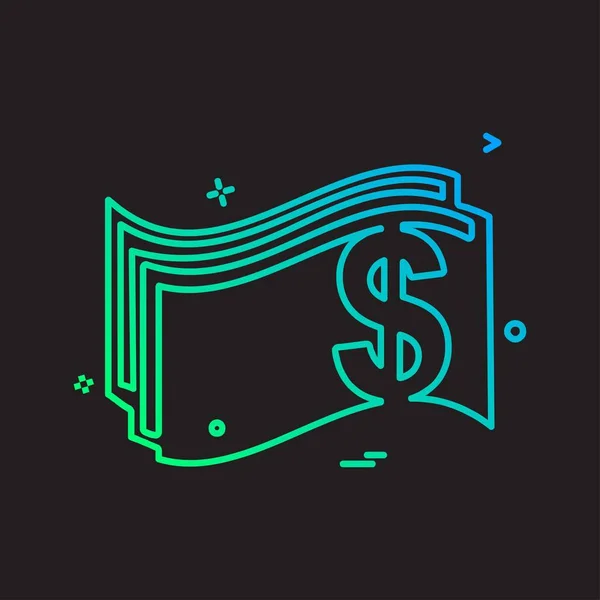 Geld Pictogram Ontwerp Kleurrijke Vectorillustratie — Stockvector