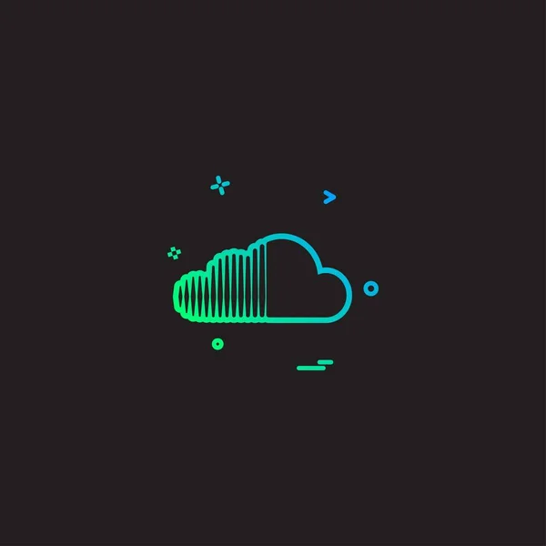 Wolk Pictogram Ontwerp Kleurrijke Vectorillustratie — Stockvector