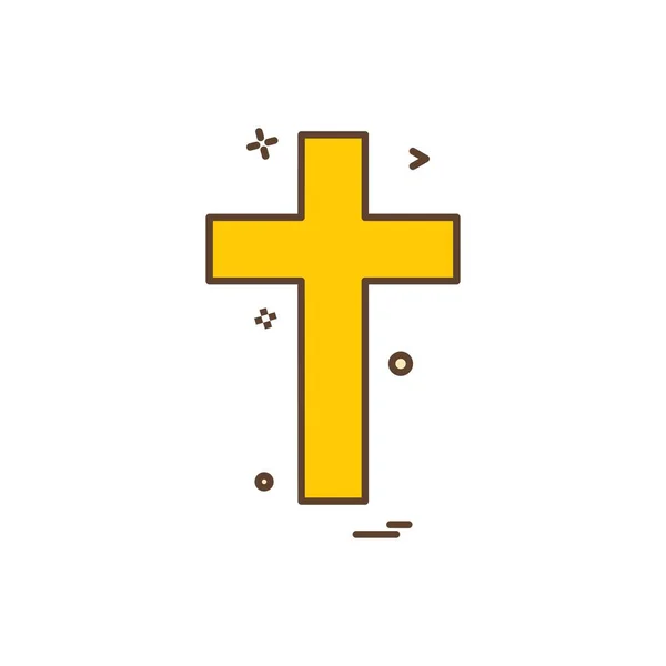 Religión Cruz Cristiana Icono Vector Diseño — Archivo Imágenes Vectoriales