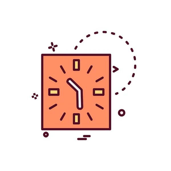 Reloj Icono Plano Vector Ilustración — Archivo Imágenes Vectoriales