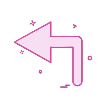 Sol ok simgesi tasarım vektörü