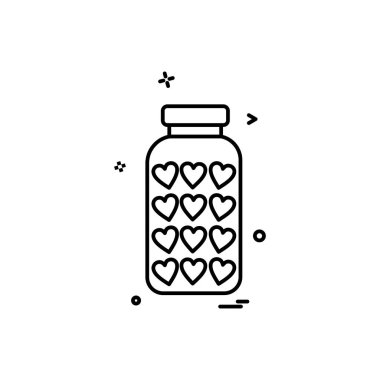 Kalp simgesi tasarım, Sevgililer günü için vektör çizim