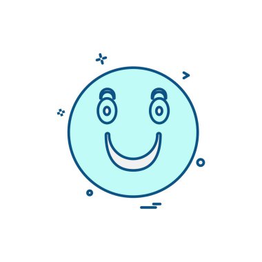 Emoji simgesi tasarım, renkli vektör çizim