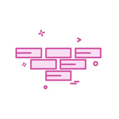 Duvar simgesi tasarım, renkli vektör çizim