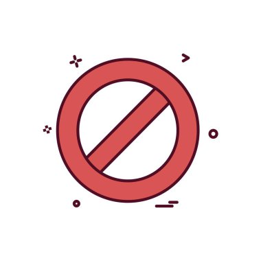 Değil izin verilen simgesi tasarım, renkli vektör çizim