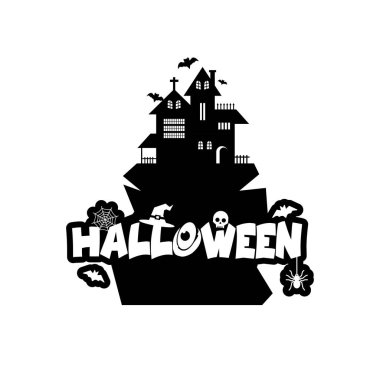 Cadılar Bayramı tasarım tipografi ve beyaz arka plan vektör çizim ile