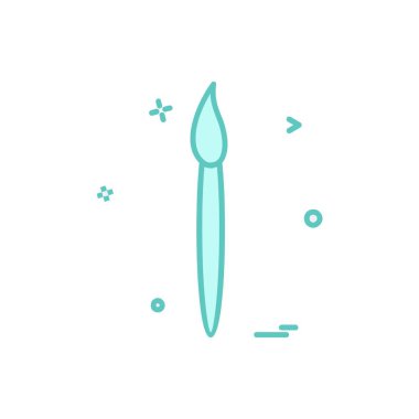 Fırça simgesi tasarım, renkli vektör çizim