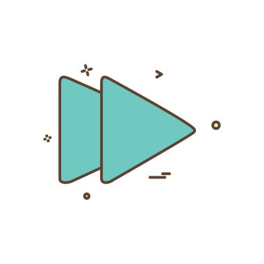 İleri medya düğme simge vektör 