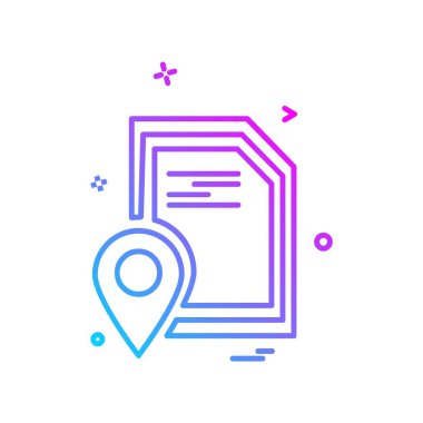 Gezinti simgesi tasarım, renkli vektör çizim