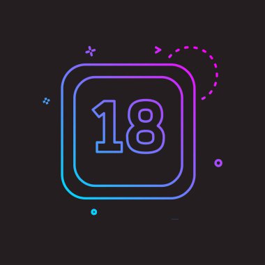 18 tarihi takvim simge tasarlamak vektör