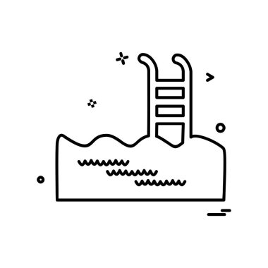 Yüzme simgesi tasarım vektörü