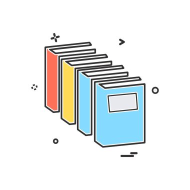 Kitaplar simge tasarlamak vektör 